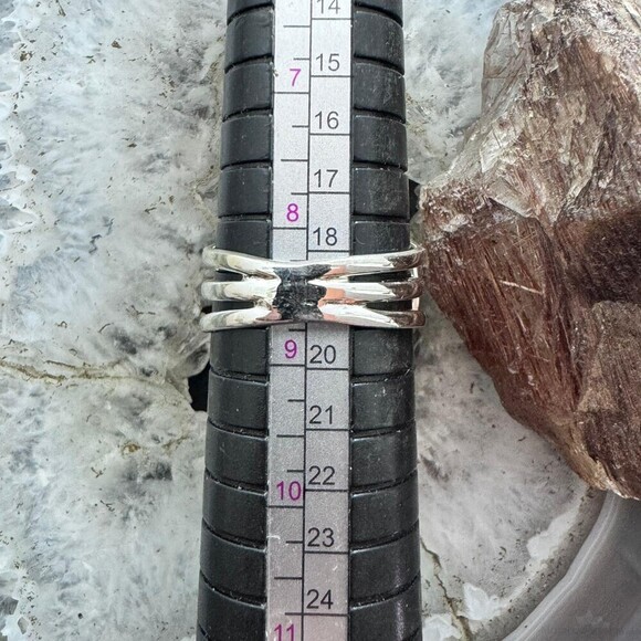 Sterling Southwestern Style Round Amethyst Decorated Ring Size 8.75 For Women - Picture 10 of 10